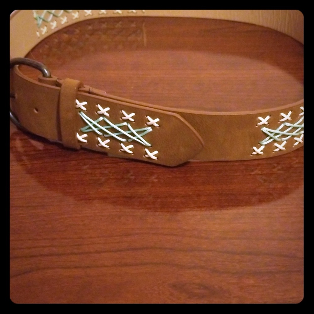 Faux leather belt